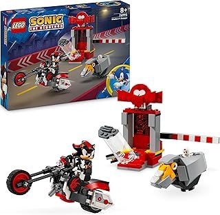 LEGO Sonic the Hedgehog Shadow the Hedgehog Escape, Motorbike Toy for Kids, Boys & Girls aged 8 Plus with Buildable Lab, Badnik Rhinobot & Clucky Video Game Character Figures, Gifts for Gamers 76995