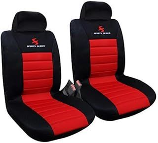 WOLTU Car Van Seat Covers Front Pair red black Universal for Cars Vans Car Seat Protector
