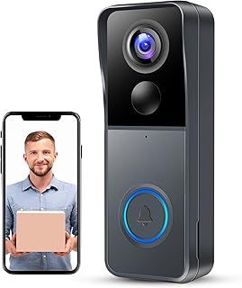 KAMEP Video Doorbell Wireless Camera Doorbells, 2K HD Smart WiFi Security Camera Door Bell with PIR Motion Detection, 2-Way Audio, Night Vision, IP66 Waterproof, Support memory Card & Cloud Storage