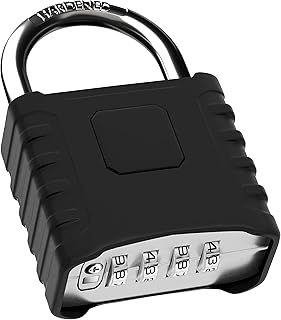 Zenora Heavy Duty Padlocks with Code 52mm 4 Digit Specially Designed Combination Padlock Outdoor Padlock Weatherproof with Hardened Steel Shackle, Ideal for Doors, Garage, Gym & Fences