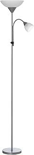 HOMCOM Modern Floor Lamp, Uplighter 2-Light Tall Standing Lamp with Adjustable Heads, for Living Room, Bedroom, Office