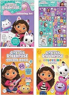 Anila's Gabby's Dollhouse Activity Set with Colouring Set, Stickers, Sticker Book & Colouring Book.