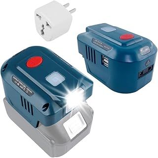 URUN for Makita Power Inverter,for Makita 150W Portable Power Supply Inverter for Makita 18V Lithium Battery,for Makita USB Charger Adapter,USB & LED Light, DC 12V to AC220v with AC Outlets