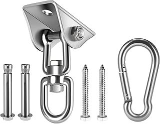 HOMPER Heavy Duty Swing Hangers 450KG Capacity 304 Stainless Steel 360° Rotate Hammock Chair Hanging Kit Suspension Hooks with Bolt for Concrete Wooden Sets Yoga Hammock Chair Sandbag Swing Sets