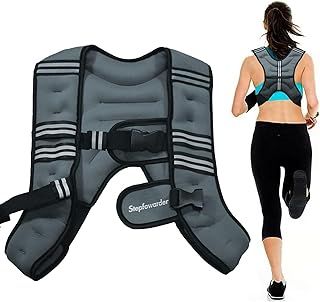 Stepfowarder Weighted Vest, 3kg/5kg Weight Vest with Reflective Stripe for Training Workout, Running, Fitness, Jogging, Cardio, Walking