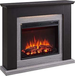 FLAMME Mardella Fireplace with 40" surround with 2kW Fireplace Heater Espresso Oak Multiple Colours Available