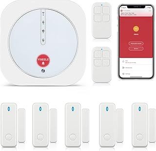 Alarm System, House Alarms Security System, WiFi Door Alarm with APP Alert and Calling Alarms, Wireless 9-Piece kit: Alarm Hub, Door/Window Sensors, Remotes, Work with Alexa and Google Home