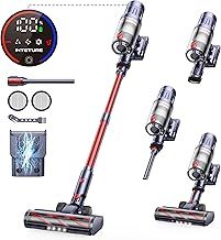 Cordless Vacuum Cleaner 550W/45Kpa,60Mins Stick Vacuum,Self-standing Upright Vacuum Cleaner with Wall Mount Charging,Touch Screen,Vacuums for Hardwood Floor Carpet Pet Hair