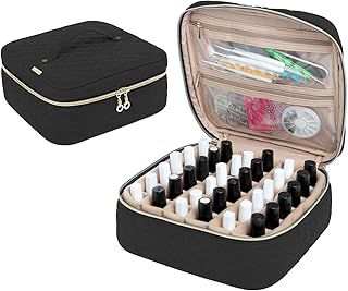 Yarwo Nail Polish Organiser Case, Nail Varnish Storage for 36 Bottles (15ml/0.5 fl.oz), Nail Polish Storage Bag for Nail Varnish, Nail Polish Carrying Case for Nail Art Accessories, Black