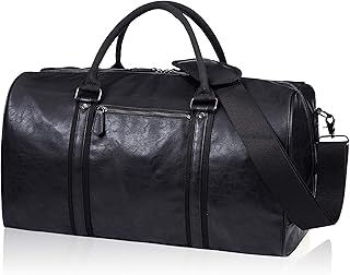 Oversized Duffle Travel Bag Waterproof Leather Weekend Bag Large Carry On Large Carry On Hangbag for Mens or Women, [Z]Black