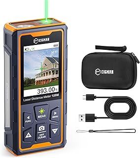 CIGMAN Laser Measure, 120m/393ft Laser Measurement Tool with LCD Display, ±2mm High Accuracy, Type-C Rechargeable Battery