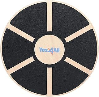 Yes4All Wooden Wobble Balance Board,Core Strength Exercise Fitness Accessory, Workout Stability Equipment, Standing Desk Use