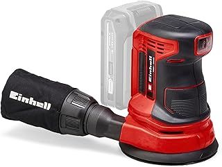 Einhell Power X-Change Cordless Random Orbital Sander - 18V Electric Sander for Wood, Plastic and Metal - TE-RS 18 Li-Solo Sander with Dust Collection (Battery Not Included), Red