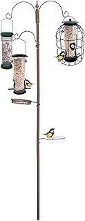 Bird Feeder With 2 Dishes, Bird Feeders Hanging Station, Feeder Pole, Feeding Station, Metal Bird Feeder Stand, Bird Feeders For Small Garden Decorations