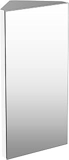 HOMCOM Wall Mount Corner Mirror Cabinet with Three Shelves, Stainless Steel Bathroom Storage Cabinet with Door