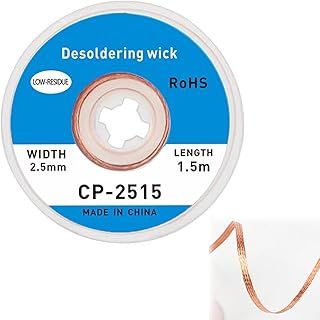 Solder Wick Braid with Flux No-Clean Electronic, Desoldering Wick Braid Remover.Desolder Soldering (2.5mm W 0.10'' L 5')