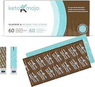 Test Strip Combo Pack for Use ONLY with The GKI Meter | 60 Blood Glucose + 60 Blood Ketone (120ct)