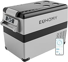 45L Car Fridge Freezer 12V, Portable Camping Fridge Freezer Car Refrigerators with APP Control, Compressor Fridge with 12/24V DC & 110-240V AC for Camping, RV, Road Trip, Picnic(Gray)