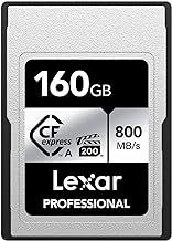 Lexar Professional SILVER Series CFexpress Type A Card 160GB, CFe Card Up to 800MB/s Read, VPG200, 8K Video CF Card, Memory Card Compatible with Sony Alpha and Sony FX Cameras (LCAEXSL160G-RNENG)