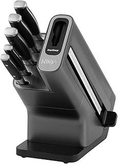 Ninja Foodi StaySharp Knife Block with Integrated Sharpener, 5-Piece Knife Set includes Chef, Bread, Slicing, Utility, Paring Knives, Stainless Steel K32005UK