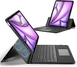 ESR iPad Air 13 Inch Case Keyboard (M3/M2, 2025/2024), Protective Case with Trackpad, Magnetic Detachable Keyboard with Backlit Keys, Fully Adjustable Portrait/Landscape Stand, Ascend Series, Black