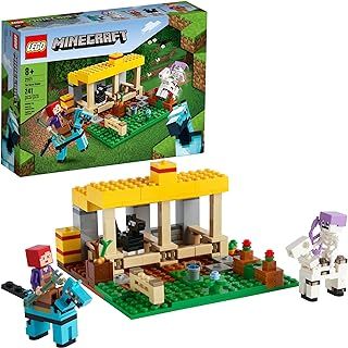 LEGO Minecraft The Horse Stable 21171 Building Kit; Fun Minecraft Farm Toy for Kids, Featuring a Skeleton Horseman; New 2021 (241 Pieces)