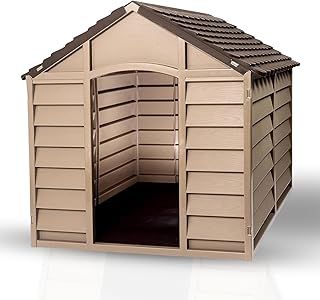 Large Plastic Dog Kennel - 86x84x82cm - Indoor/Outdoor Dog House Shelter, Weatherproof and Durable - Perfect for Garden and Home