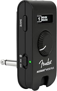 Fender Mustang Micro Plus Guitar Amp, Ultimate Personal Headphone Amplifier with 25 Amp Models, 25 Effects, Bluetooth, and 100 Presets, USB Rechargeable