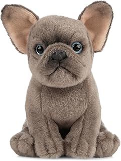 Living Nature French Bulldog Puppy, Realistic Soft Cuddly Dog Toy, Naturli Eco-Friendly Plush, 16cm
