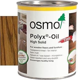 Osmo Polyx®-Oil Tints - Hard Wax Oil 3072, Amber Satin Finish, 750ml - Durable Wood Oil for Wooden Furniture, Water-Resistant Floor Wax, Wood Treatments - Ideal for Oak, Pine, Spruce, Beech & More