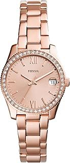 Fossil Scarlette Watch for Women,Quartz Movement with Stainless Steel or Leather Strap