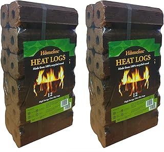 High Energy Ultra Dry Heat Logs Open Fire Log Eco Wood Fuel (24 Heat Logs)