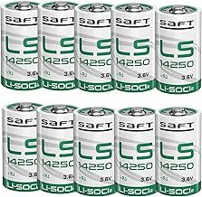 'Saft' 14250 LS14250 1/2AA 3.6V 1200mAh Lithium Battery half aa batteries Li-SOCL₂ Non-Rechargeable Battery for Dogwatch Dog Collar and Some of Movement Monitor/Home Security/Alarm (2 Batteries)