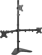 VIVO Triple LCD LED Computer Monitor Desk Stand, Free Standing Heavy Duty Fully Adjustable Mount for 3 Screens up to 30 inches STAND-V003E