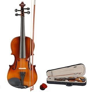 3/4 Violin, Acoustic Violin Set with Violins Case, Bow, Rosin, Violins for Beginners, Students, Kids 9-11 Years Old (Natural)