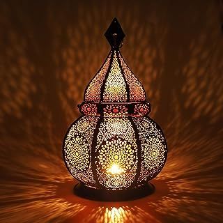 Gadgy Moroccan Lantern for Candles or Electric Lights. Decorative Candle Lantern with Shadow Effect. Oriental Decoration Lamp. Turkish Lantern for candles. Vintage Candle Lanterns Indoor and Outdoor.