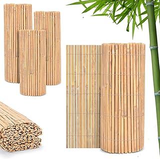 FunkyBuys Bamboo Fence Screening | Natural Slat Fence Panels Garden Screening for Outdoor Wind & Sun Protection | Garden Fence Screening for Privacy Shield (H: 2M x L: 4M)
