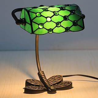 Bankers Lamp Green,Tiffany Style Lamp, Stained Glass Lamp, Retro Classic Table Lamp, Desk Lamps for Study