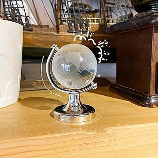 Globe Desktop Ornament,Mini Crystal Home Ornament Desk Ornament Crafts,Mini World Globe Crystal Home Decoration,Miniature Crystal Balls Sphere Decoration,Round Earth World Map Ornament Decoration