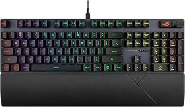 ASUS ROG Strix Scope RX TKL Wireless Deluxe, 80% Gaming Keyboard, Tri-Mode connectivity (2.4GHz RF, Bluetooth, Wired), ROG RX Blue Optical Mechanical Switches, PBT Keycaps, RGB, Wrist Rest, Black