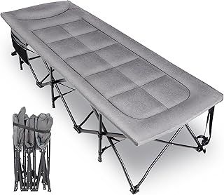 REDCAMP Padded Folding Camping Beds for adults, 28" Extra Wide Heavy Duty Sturdy Camp Bed Portable, Strong Thicker Tubes Sleeping Cot Outdoor Travel Office