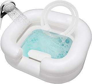 Large Inflatable Shampoo Basin Portable Hair Washing Bowl with Built-in Head Pillow for Elderly, Bedridden, Disabled, Handicapped and Injured in Travel, Hospital or at Home, Pure White