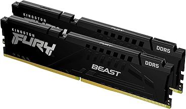 Kingston FURY Beast Black 32GB 6000MT/s DDR5 CL30 DIMM (Kit of 2) Desktop Gaming Memory - KF560C30BBK2-32