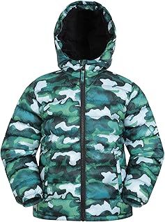 Mountain Warehouse Seasons Fur-Lined Kids Padded Jacket - Lightweight, Warm & Water-resistant Puffer Coat, Boys & Girls - For Autumn Winter, School & Outdoors