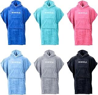Two Bare Feet Kids Towelling Changing Robe - Quick Dry Microfibre Towel | Hooded Cover-Up for Boys & Girls | Soft, Lightweight & Absorbent | Ideal for Beach, Pool & Outdoor Adventures