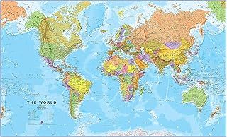 Maps International - World Map - Updated 2024 - Front Sheet Lamination - 118.9cm (w) x 84.1cm (h)