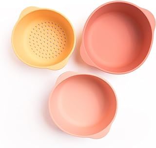 Inspire My Play - 3 x Silicone Nesting Bowls and Sieve - Perfect Accessories for Sensory PlayTray - Tuff Tray Accessories - Early Development & Activity Toys - Montessori Learning Toys