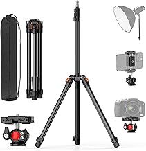 XXZU 83in/210cm Camera Tripod with Ball Head, Photography Light Stand, Reversible Portable Phone Tripod with Case, Studio Lighting Tripod For Camera/Phone/Webcam/Strobe Light/Projector/Softbox