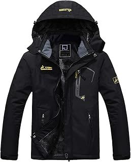 Men's Waterproof Fleece Jacket Windproof Outdoor Multi-Pockets Winter Coats