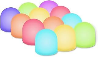 NOVELTY PLACE Color Changing Mini Night Light, Multicolor LED Mood Lighting - Nursery Kids Lamp for Children Bedroom, Bathroom, Living Room Birthday Festival Decor- Battery Powered (Pack of 12)